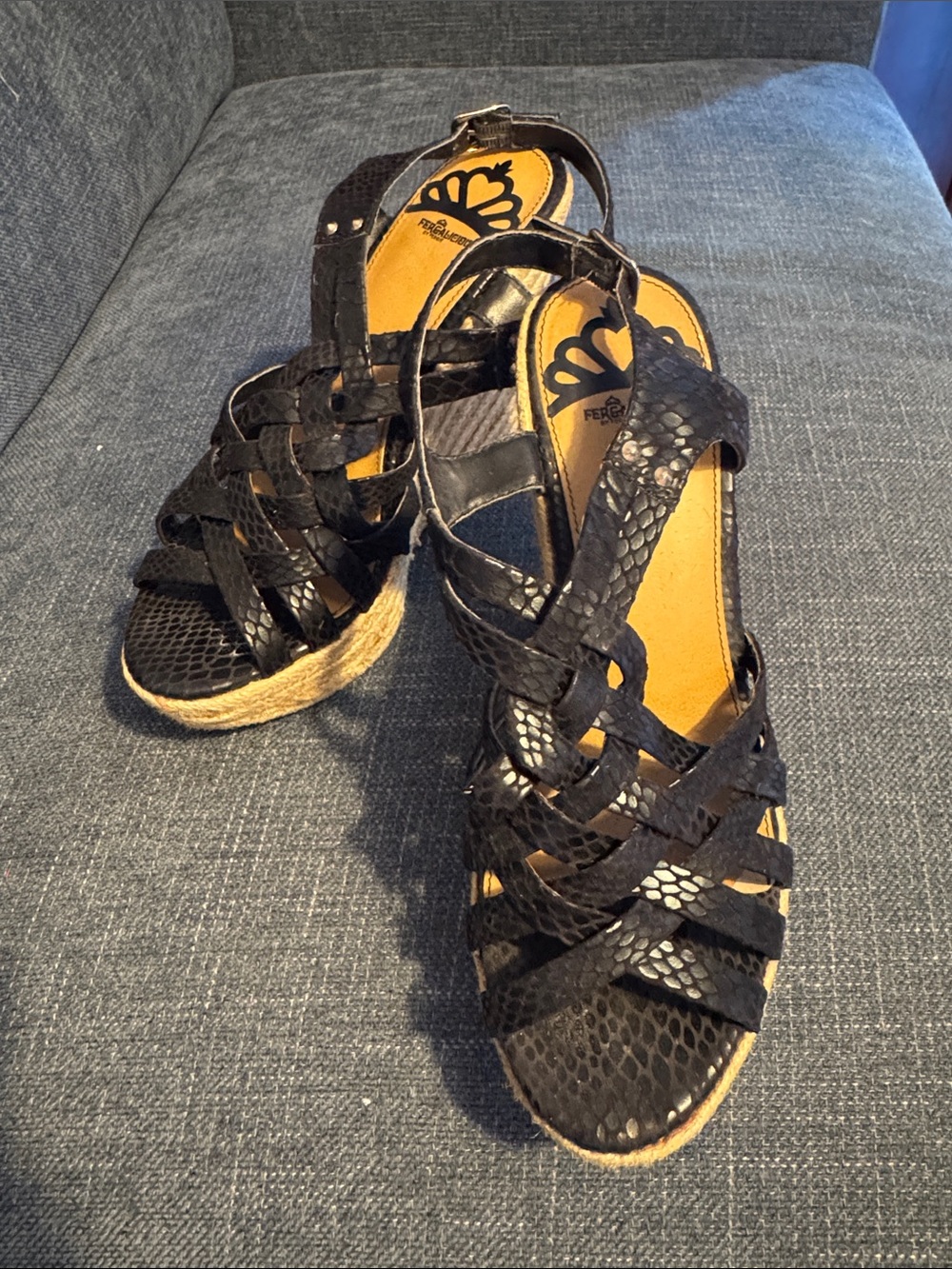 Fergalicious black wedges